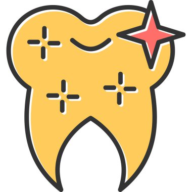 graphic cartoon art illustration of Healthy Clean Tooth