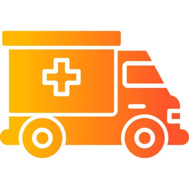 Ambulans. Web simgesi basit illüstrasyon 