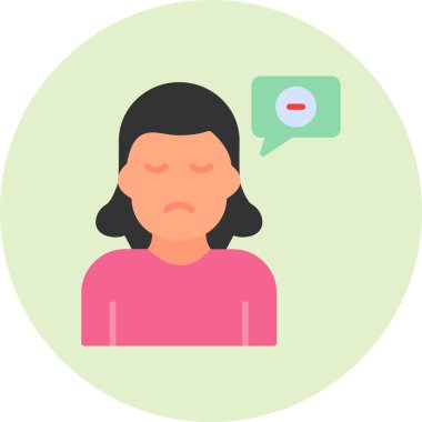 Negatif düşünce, modern simge, vektör illüstrasyonu 