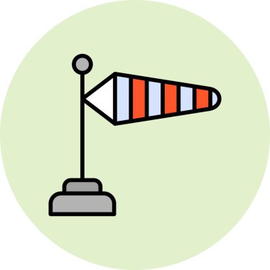 Windsock modern simgesi, vektör illüstrasyonu