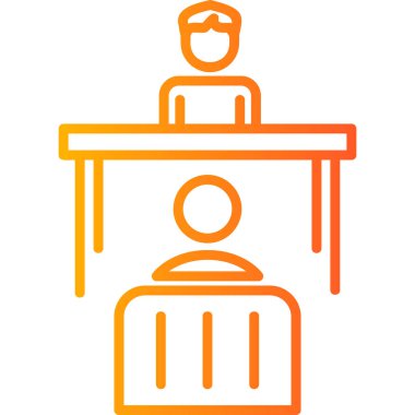 Evrak çantası simgesi olan bir adam, vektör illüstrasyonu