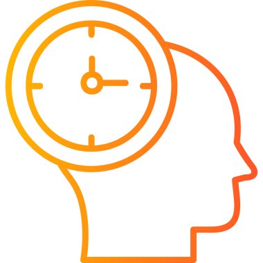 Saat zamanı insan kafası, akıllı telefon aygıtının dijital çizimi 