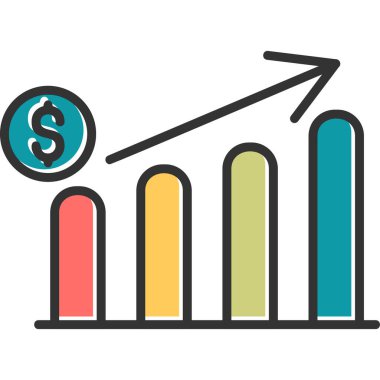 Profit 'in vektör illüstrasyonu büyüyen modern simge