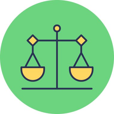 Adalet. Web simgesi vektör illüstrasyonu 