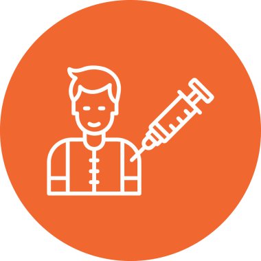 simple web icon of Man Vaccination