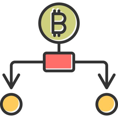 Çeşitlendirme bitcoin, kişisel ve ticari kullanım için illüstrasyon simgesi 