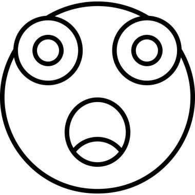 Şaşırmış emoji. Web simgesi basit illüstrasyon