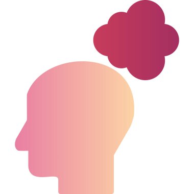 İnsan kafa simgesinin vektör çizimi. Düşünce