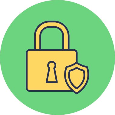 Asma kilit. Web simgesi vektör illüstrasyonu 