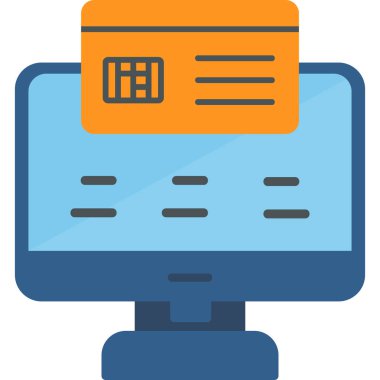 Çevrimiçi ödeme. Basit web illüstrasyonu