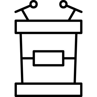 Podyum. Web simgesi basit bir illüstrasyon. Tribün simgesi