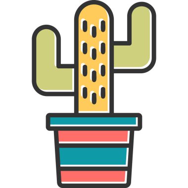 Kaktüs simgesi, modern tasarım illüstrasyonu