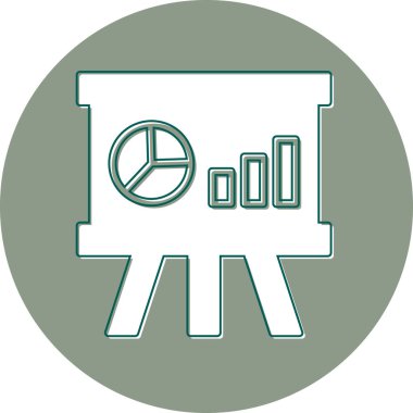 Beyaz tahta modern simge, vektör illüstrasyonu