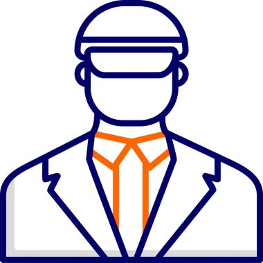 Güvenlik ofisi yöneticisi düz vektör simgesi