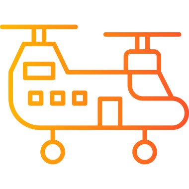 Askeri helikopter. Web simgesi basit illüstrasyon