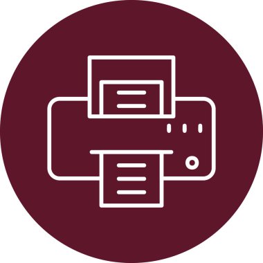 Yazıcı simgesi vektör illüstrasyonu