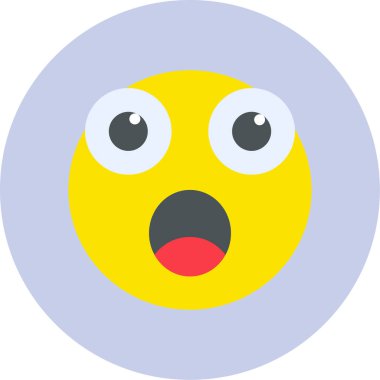 Şaşırmış emoji. Web simgesi basit illüstrasyon