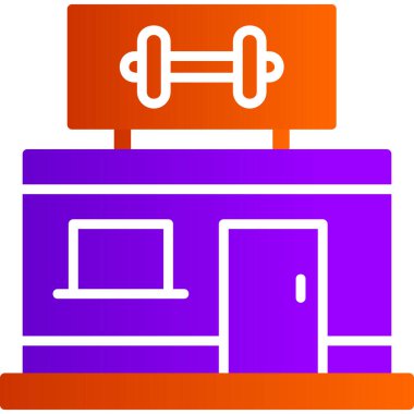 Spor salonu modern simgesi, vektör illüstrasyonu