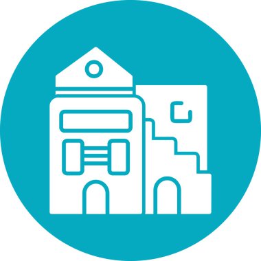 Bir ev simgesinin soyut vektör illüstrasyonu