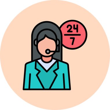 Müşteri hizmetleri modern simgesi, vektör illüstrasyonu