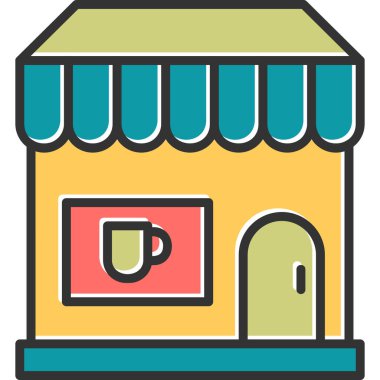 Kafe ikonu, modern tasarım illüstrasyonu