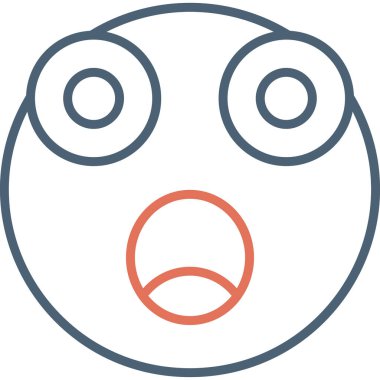 Şaşırmış emoji. Web simgesi basit illüstrasyon