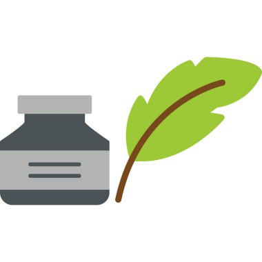 Quill ve mürekkep modern ikon vektör çizimi