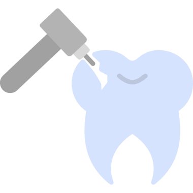 graphic cartoon art illustration of Tooth Drilling