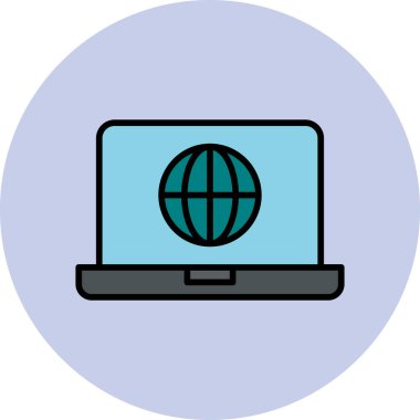 Bilgisayar. Web simgesi basit illüstrasyon