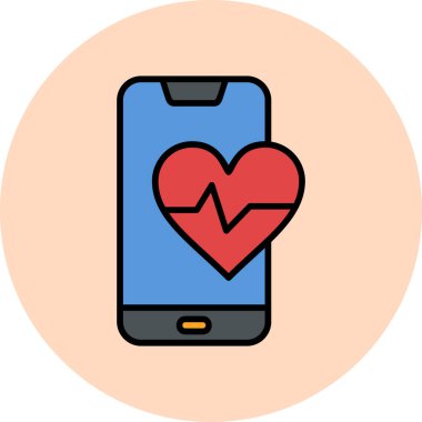 kalp atış hızı ikonu vektör çizimi