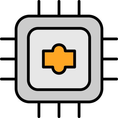CPU icon, vector illustration simple design