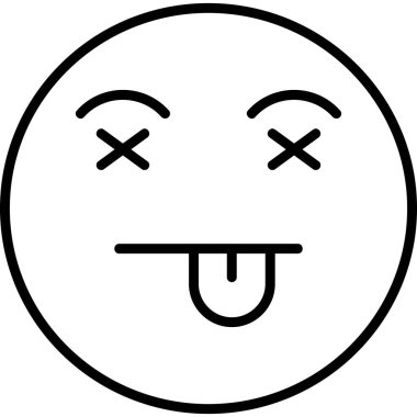 üzgün yüz simgesi, vektör illüstrasyonu