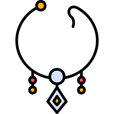 kolye simgesi, vektör illüstrasyonu