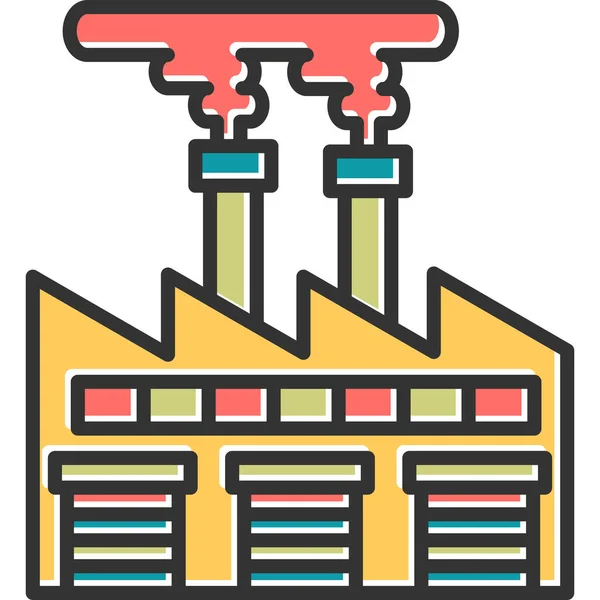 Icône Moderne Usine Illustration Vectorielle — Image vectorielle