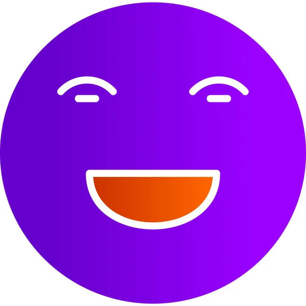 Happy Face Emoji Einfache Icon Illustration — Stockvektor