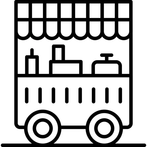 Chariot Alimentaire Icône Web Illustration Simple — Image vectorielle
