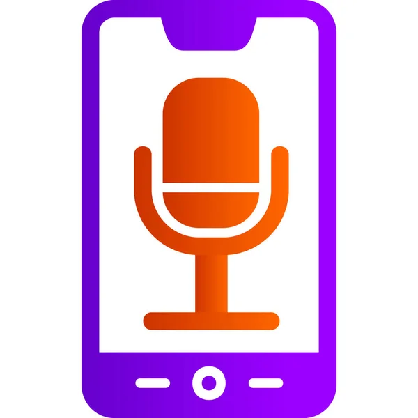 Phone Recording Modern Vector Icon Illustration — Stock Vector