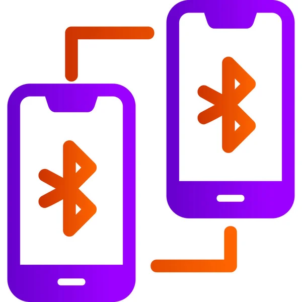 Graphic Art Illustration Mobile Phones Bluetooth Connected — Image vectorielle