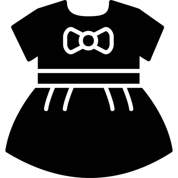 Baby Meisjes Jurk Pictogram Vector Illustratie — Stockvector