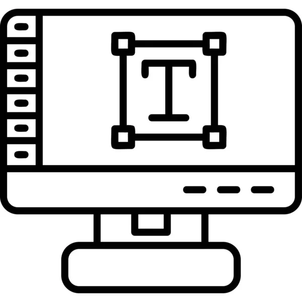 Herramienta Texto Icono Web Ilustración Simple — Vector de stock
