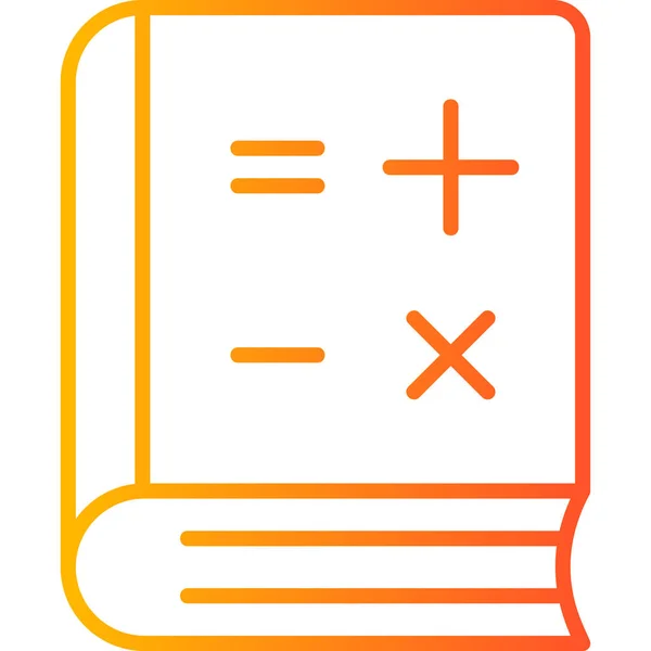 Εικονίδιο Βιβλίου Μαθηματικών Σύγχρονη Εικονογράφηση Σχεδίου — Διανυσματικό Αρχείο