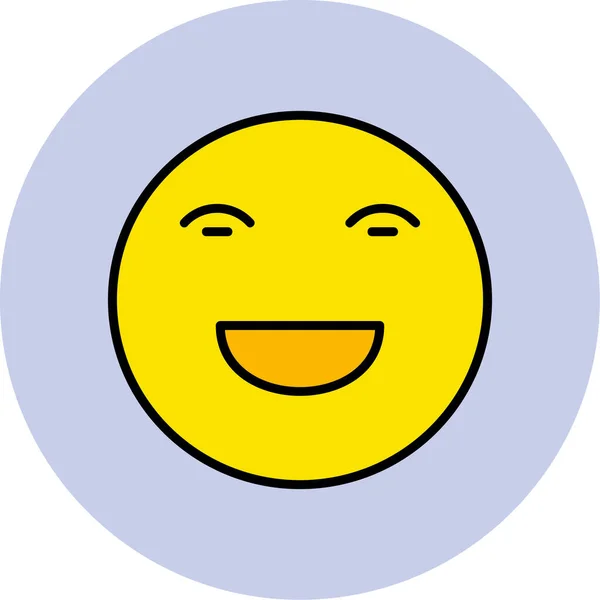 快乐的面部表情 简单的图标说明 — 图库矢量图片