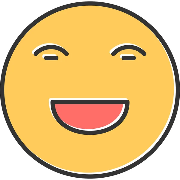 Happy Face Emoji Einfache Icon Illustration — Stockvektor