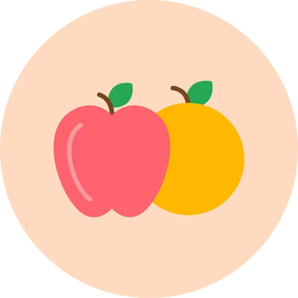 Icône Fruit Dans Fond Isolé Style Tendance — Image vectorielle