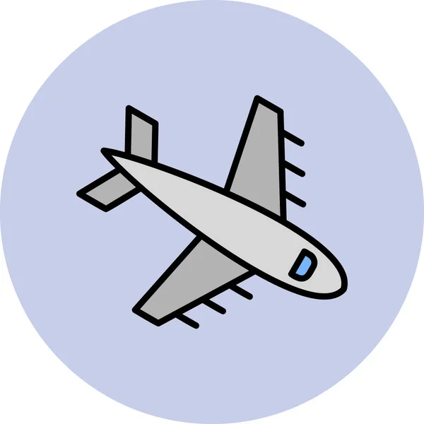 Avion Icône Web Illustration Simple — Image vectorielle