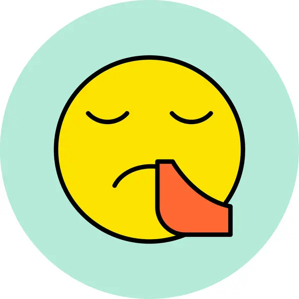 くしゃみをする鼻の病気の患者 アバターイラスト — ストックベクタ