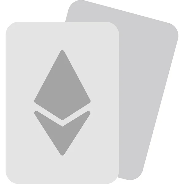 Ethereum Kártyák Illusztráció Ikon Személyes Kereskedelmi Használatra — Stock Vector