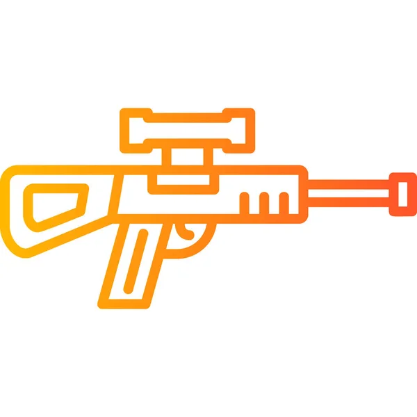 Prickskytt Pistol Ikon Webben Enkel Ikon Illustration — Stock vektor