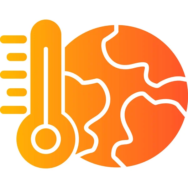 Illustrazione Vettoriale Icona Moderna Riscaldamento Globale — Vettoriale Stock
