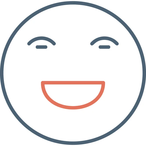 Happy Face Emoji Einfache Icon Illustration — Stockvektor